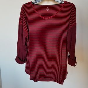 T by Talbots Red striped t-shirt.